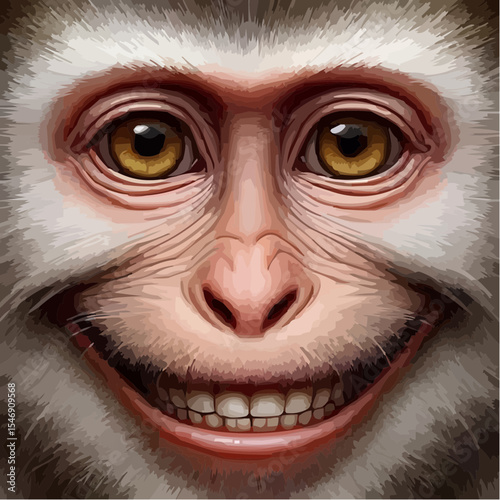 alternative digital art of a smiling monkey 15