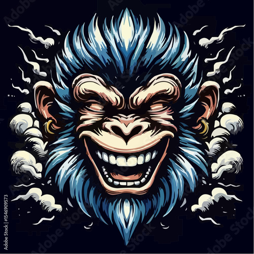 alternative digital art of a smiling monkey 14