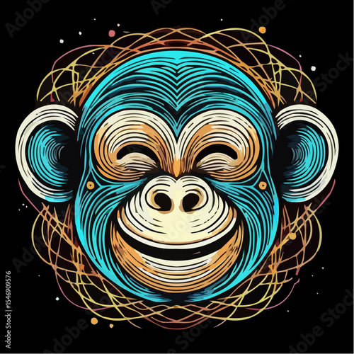 alternative digital art of a smiling monkey 13