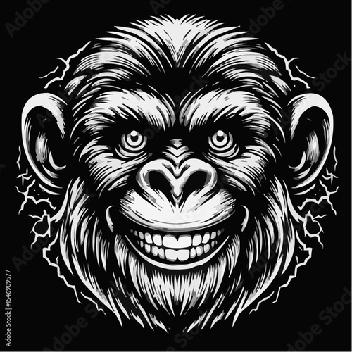 alternative digital art of a smiling monkey 12