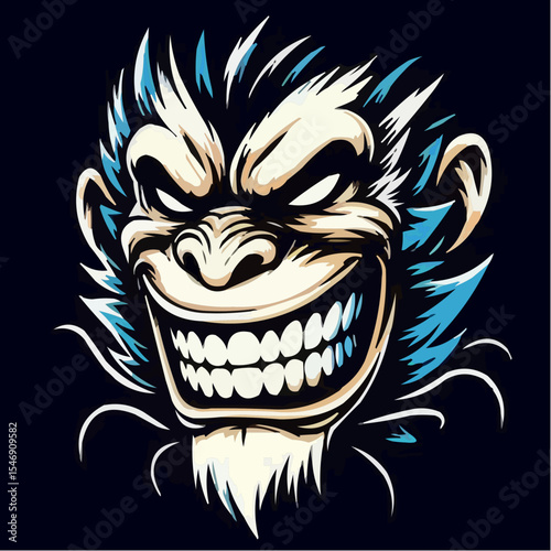 alternative digital art of a smiling monkey 11