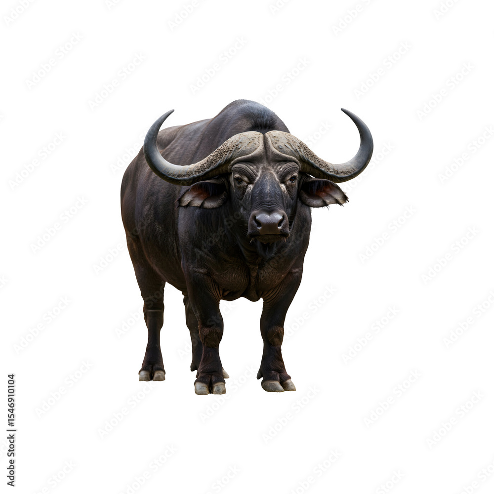 Obraz premium Majestic Buffalo Standing Strong and Proud on Isolated Background