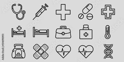 medical icons set
