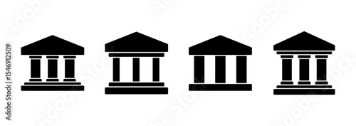 Bank icon vector. Bank sign and symbol, museum, university