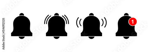 Bell icon vector. Notification sign and symbol for web site design