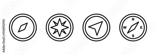 Compass icon vector. arrow compass icon sign and symbol