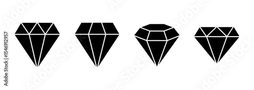 Diamond icon vector. diamond gems sign and symbol