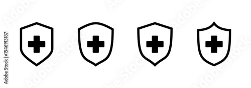Health insurance icon vector. Insurance health document sign and symbol