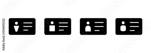 License icon vector. ID card icon. driver license, staff identification card
