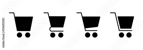 Shopping icon vector. Shopping cart sign and symbol. Trolley icon