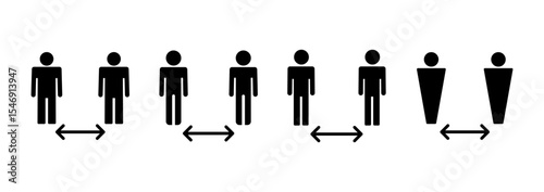 Social distance icon vector. social distancing sign and symbol. self quarantine sign