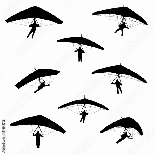 Hang glider silhouette collection air sport