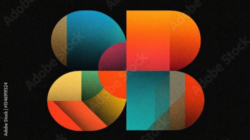 Abstract geometric art with vibrant shapes for modern design projects