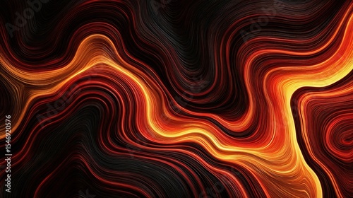 Abstract swirling line pattern in vibrant fiery colors for design background