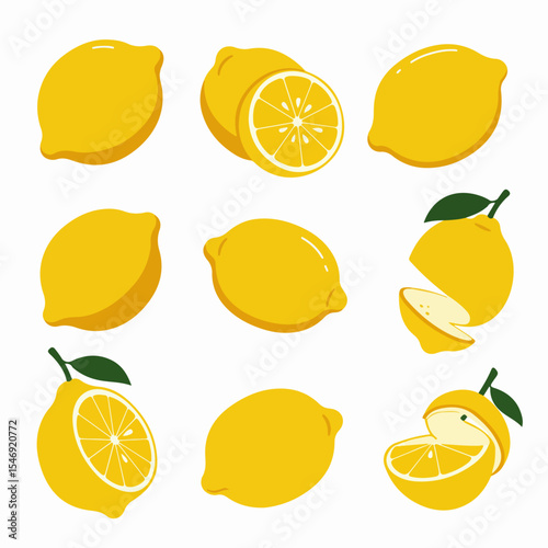 Fresh lemons citrus fruit food ingredient