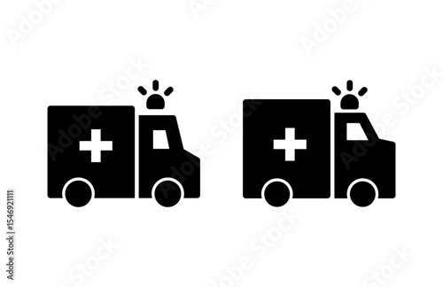 Ambulance icon vector illustration. ambulance truck sign and symbol. ambulance car