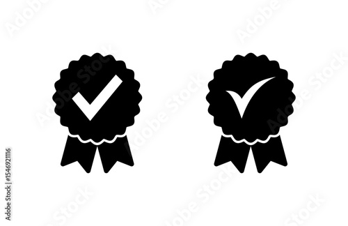Approved icon vector illustration. Certified Medal Icon. check mark