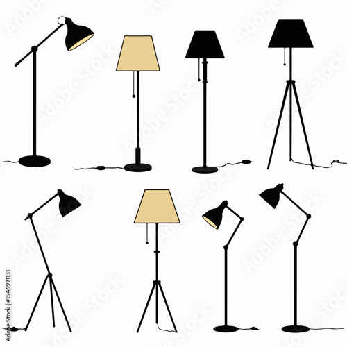 Floor lamps furniture arrangement decor interior