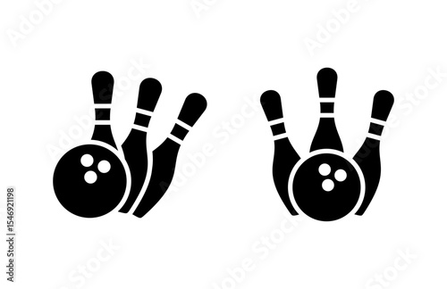 Bowling icon vector illustration. bowling ball and pin sign and symbol.