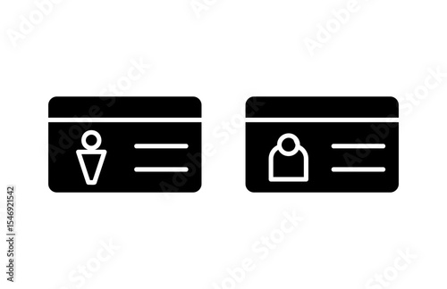 License icon vector illustration. ID card icon. driver license, staff identification card