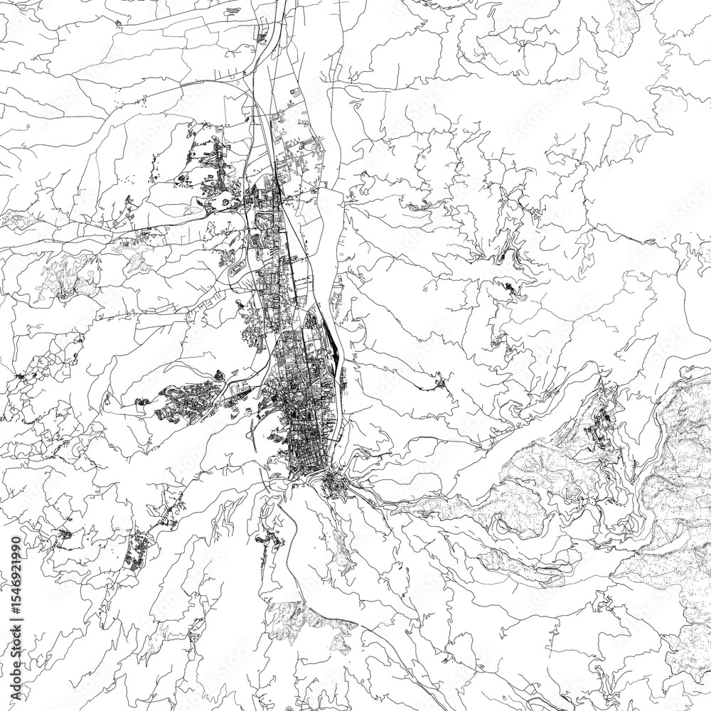 Naklejka premium 3D illustration of city and urban in Cosenza Italy