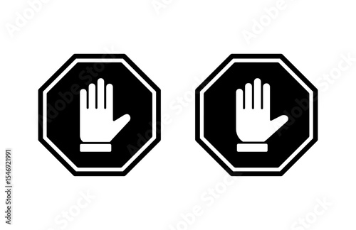 Wallpaper Mural Stop icon vector illustration. stop road sign. hand stop sign and symbol. Do not enter stop red sign with hand Torontodigital.ca