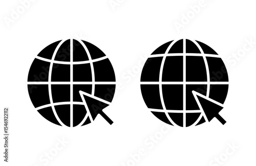 Web icon vector illustration. go to web sign and symbol. web click icon. Global search icon