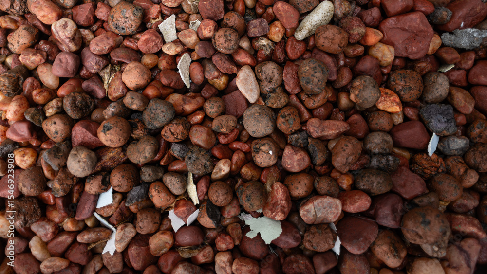 Fototapeta premium Frame full of decorative brown stones. Texture. Background.