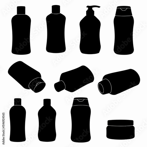 Cosmetic bottles silhouette container product package collection