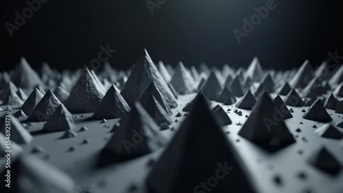 Abstract Pyramids Forming a Textured Surface Monochromatic Background