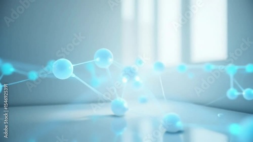 Connecting Spheres with Glowing Lines - Abstract Network Concept