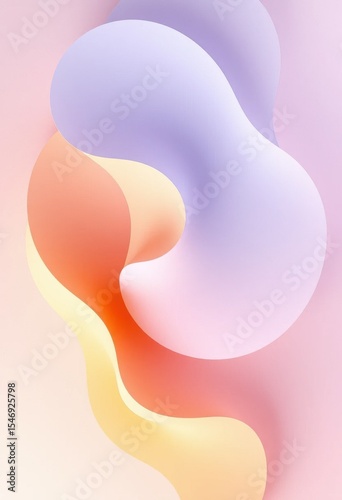 Abstract Pastel Wave Background Soft Hues and Fluid Shapes