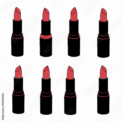 Collection of red lipsticks in various forms