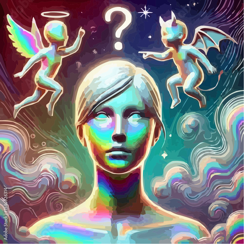 digital art of the battle between good and evil in the human mind 63