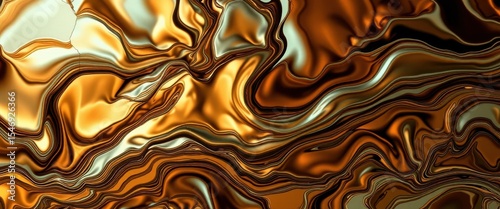 Liquid Gold Abstract Metallic Swirl Background