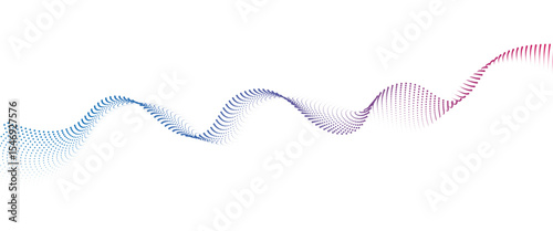 Flowing Dot Wave halftone gradient pattern on transparent background	
