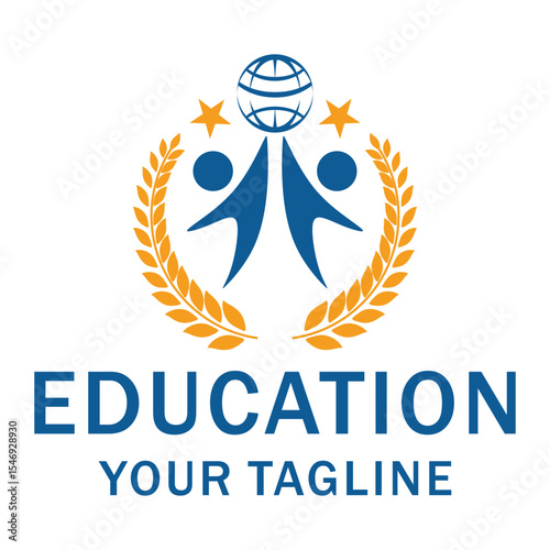 education logo, school, academy, university, college and public foundation