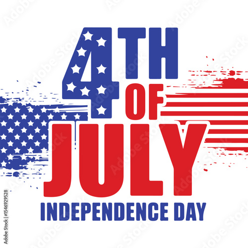 4th of July Vector Design with Statue of Liberty, Fireworks, and American Flag Elements – Independence Day Illustration