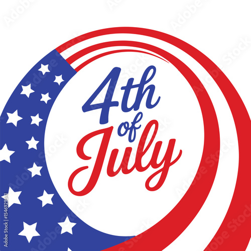 4th of July Vector Design with Statue of Liberty, Fireworks, and American Flag Elements – Independence Day Illustration