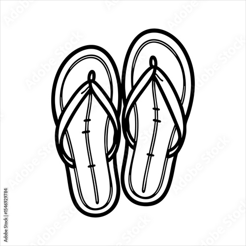 Two flipflops are drawn with bold black lines creating a simple yet recognizable image