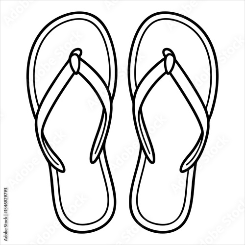Two flipflops with intricate strap details and outlines set on a plain white background