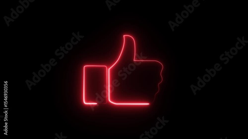Animated like icon with a glowing neon effect