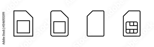 Sim card icon set. dual sim card icon vector