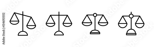 Scales icon set . Law scale icon. Justice sign