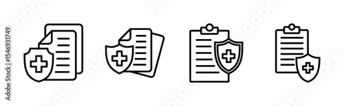 Medical insurance icon set. health insurance icon