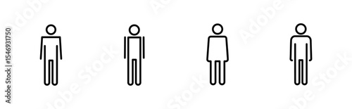 Man icon set. male icon vector. human symbol