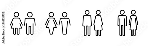 Man and woman icon set. male and female symbol