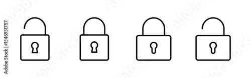 Lock icon set. Padlock icon vector. Encryption icon. Security symbol