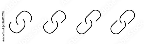 Link icon set. Hyperlink chain symbol.