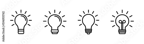 Lamp icon set. Light bulb icon vector. idea symbol.